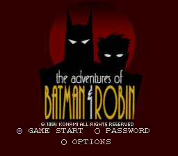 Adventures of Batman & Robin, The (Europe) Title Screen